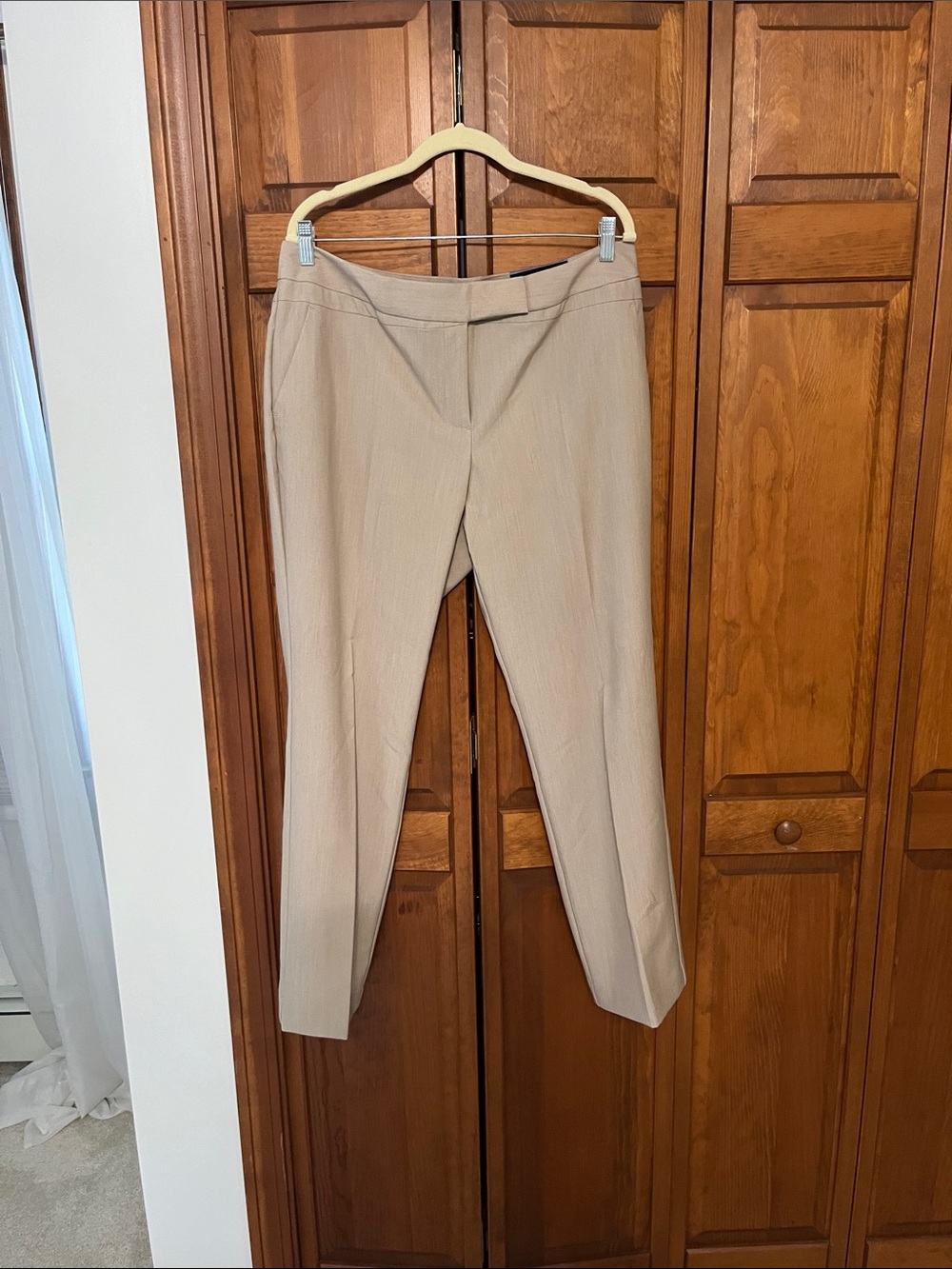Worthington Women's Straight-Leg Dress Pants in Beige Sz. 16 P